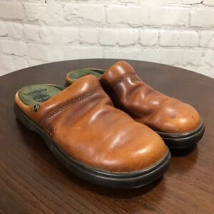 6 TIMBERLAND cognac leather slides/clog GUC
